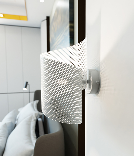 Biały nowoczesny kinkiet D144-Axos