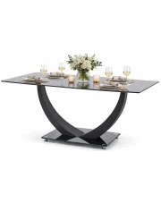 Czarny stół szklany do salonu - Tyfrox w sklepie Edinos.pl