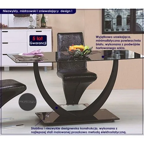 Fotografia Czarny stół szklany do salonu - Tyfrox z kategorii Salon