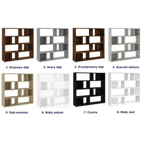 Warianty kolorystyczne regału Zyfok