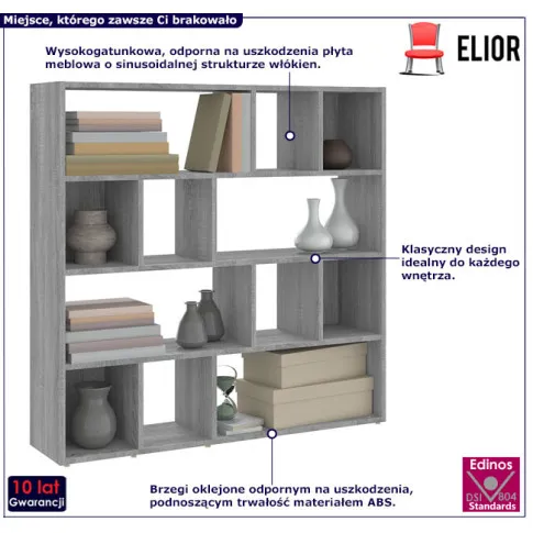 Otwarty regał Zyfok kolor szary dąb