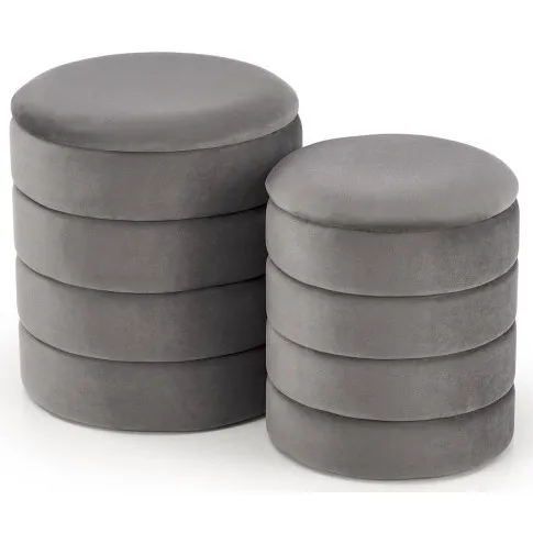 zestaw 2 popielatych puf Nivet