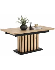 Prostokątny nowoczesny stół kuchenny rozkładany na jednej nodze lamelowy 130/170 - Ando 5X w sklepie Edinos.pl