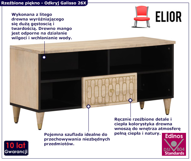 rzezbiona szafka pod tv galisso 26X