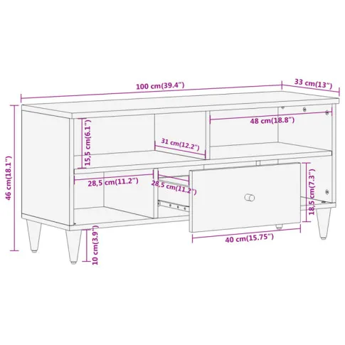 Wymiary szafki pod TV galisso 26X