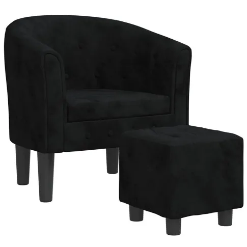 Czarny fotel z podnozkiem Emprix