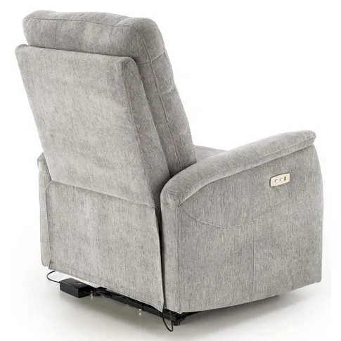 fotel popielaty rozkładany z usb Lazard