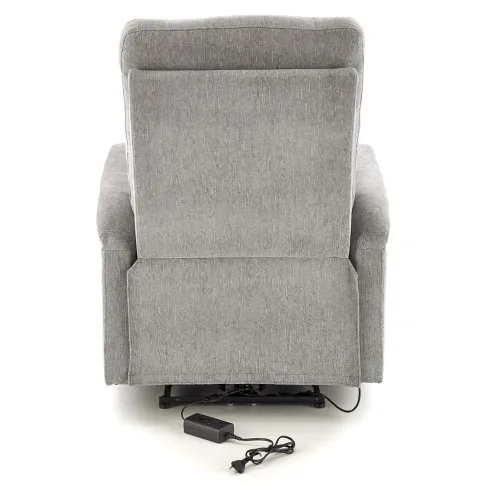 popielaty elektryczny fotel rozkładany Lazard