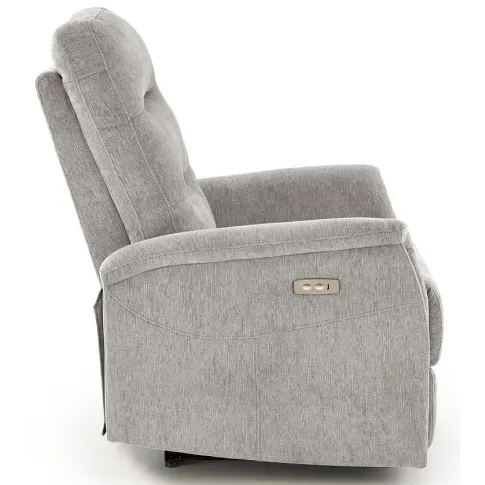 popielaty fotel z podnóżkiem Lazard