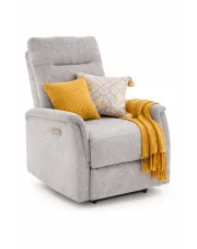 Popielaty wypoczynkowy fotel rozkładany z usb - Rasati w sklepie Edinos.pl