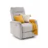 Popielaty wypoczynkowy fotel rozkładany z usb - Rasati