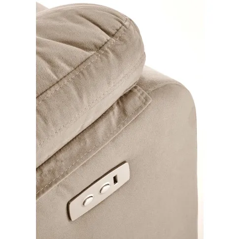 wbudowany panel usb beżowego fotela Ferante