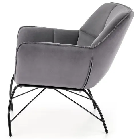 popielaty fotel welwetowy Gavani