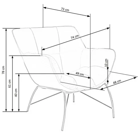 wymiary fotela Gavani