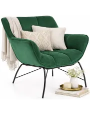 Zielony kubełkowy fotel wypoczynkowy - Voxo w sklepie Edinos.pl