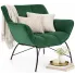 Zielony pikowany fotel wypoczynkowy Voxo