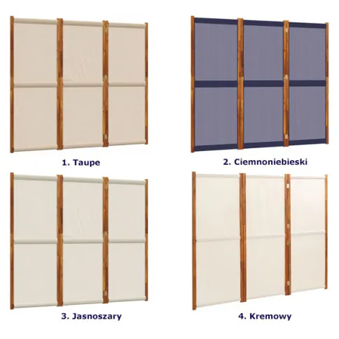 Warianty kolorystyczne parawanu Ektog