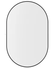 Czarne lustro owalne nowoczesne 80x40 cm - Tios 4X w sklepie Edinos.pl