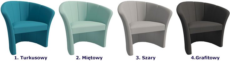 Szary stylowy fotel kubełkowy do salonu Zanari
