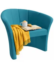 Turkusowy kubełkowy tani fotel do salonu wypoczynkowy - Hexar w sklepie Edinos.pl