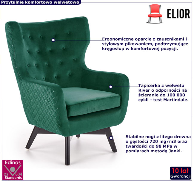 zielony fotel Firmino