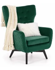 Zielony welwetowy fotel uszak - Retero w sklepie Edinos.pl
