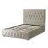 Szare pikowane łóżko małżeńskie Efez