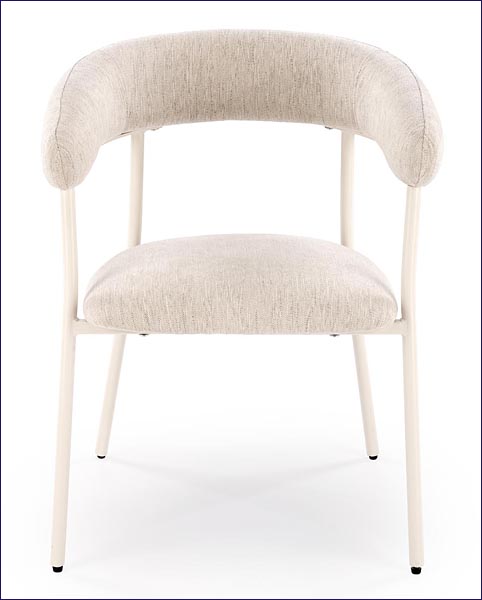 Metalowe tapicerowane krzesło do salonu Egni