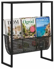 Czarny stalowy stojak na gazety - Polra 3X w sklepie Edinos.pl
