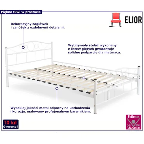 Metalowe łóżko z zagłówkiem 120x200 Naxo