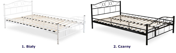 Czarne metalowe łóżko jednoosobowe 120x200 Lorix