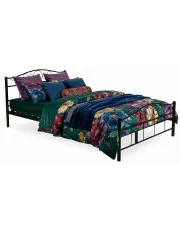 Czarne minimalistyczne łóżko metalowe 120x200 - Lorix w sklepie Edinos.pl