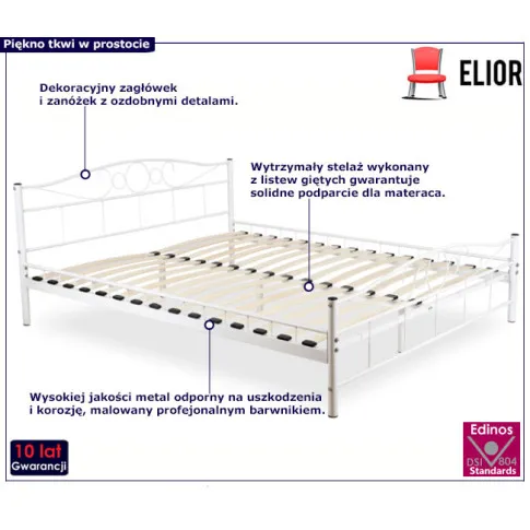 Metalowe podwójne łóżko 160x200 Naxo