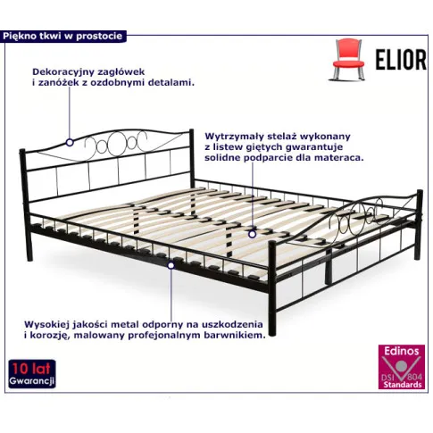 Podwójne metalowe łóżko 160x200 Naxo