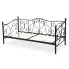 Czarne jednoosobowe łóżko metalowe Eklo