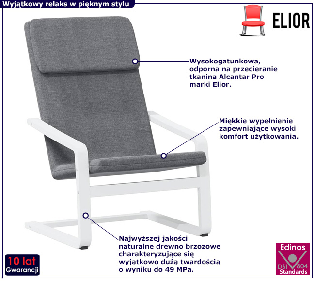 Ciemnoszary tapicerowany fotel Conga