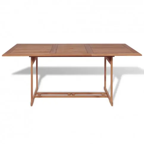 Przód stołu z zestawu drewnianych mebli ogrodowych Malion