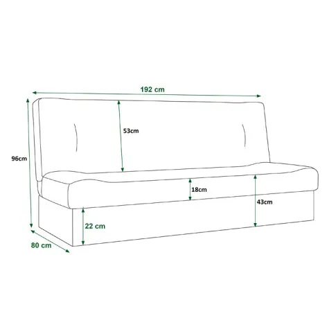 wymiary zlozonej wersalki Riverxo