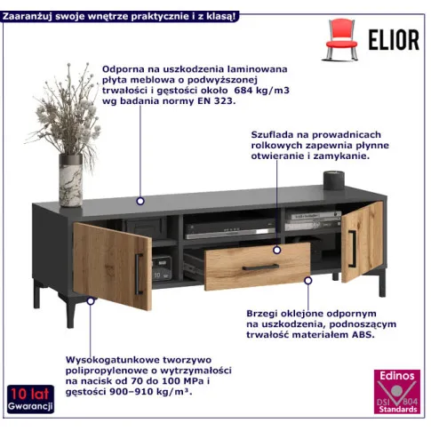 Nowoczesna loftowa szafka pod telewizor Vatori 5X