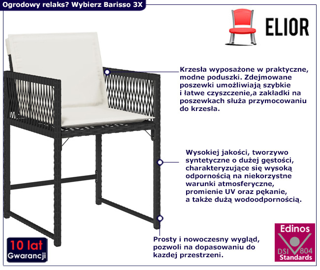 zestaw krzeseł na balkon Baltica 3X