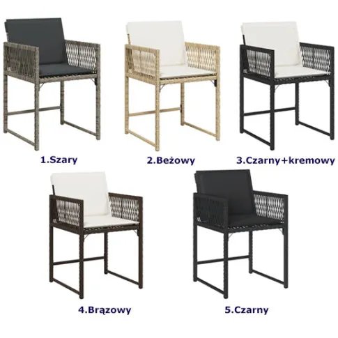 propozycje kolorów krzeseł na ogrod Barisso 3X