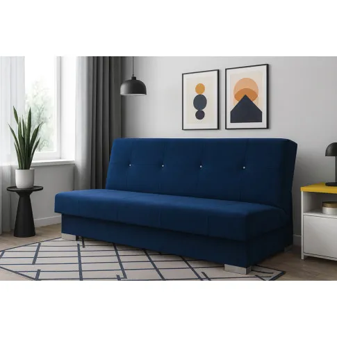 Niebieska tapicerowana wersalka z funkcją spania   Koflox