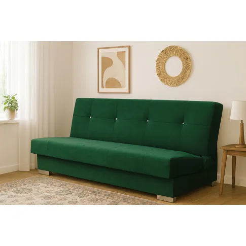 Ciemnozielona tapicerowana wersalka z funkcją spania   Koflox