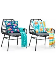 Czarne krzesła ogrodowe z poduszkami 2 szt. - Patton 3X w sklepie Edinos.pl