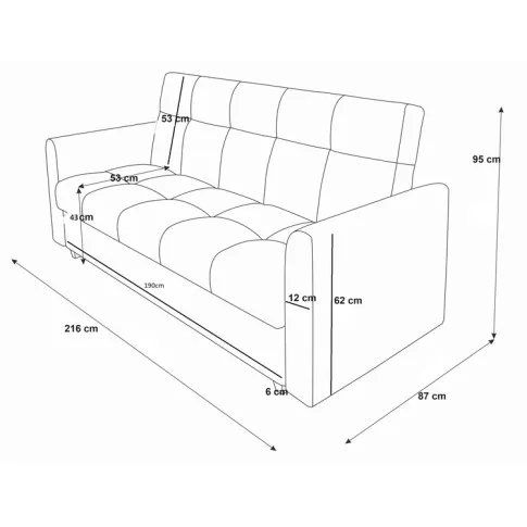 Wymiary wersalki rozkladanej Parella