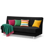 Czarna tapicerowana wersalka rozkładana - Flara w sklepie Edinos.pl