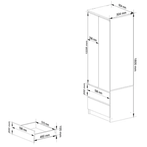 Wymiary szafy Oferos 3X