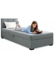 Jasnoszary tapczan młodzieżowy do spania 100x195 cm - Lesi 5X w sklepie Edinos.pl