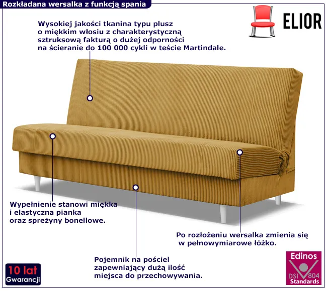 Wersalka w kolorze jasnoszarym Flara