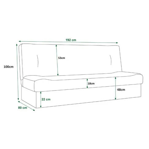 Wymiary złożonej wersalki Omnela
